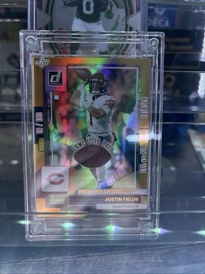 2025 Justin Fields Game Ball Star Ball Patch - Panini Press Proof Gold #19/153 