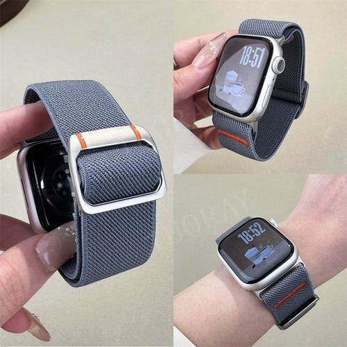 Nylon Armband für Apple Watch Ultra Series 10 9 8 7 SE 6 5 4 verstellbares Armband - Bild 4 von 39