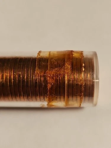 1958-P BU UNCIRCULATED LINCOLN WHEAT CENT PENNY ROLL OLD SEALED TAPE UNSEARCHED