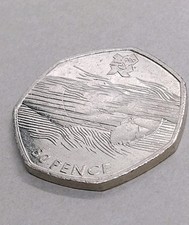 2011 50p Aquatics Olympic Coin – Circulated – Rare Fifty Pence London Games(c51)