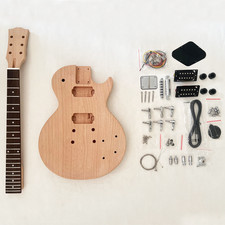 DIY Electric Guitar Kit Humbucker Pickup 2 pcs Mahogany Body 1pc Neck Bone Nut