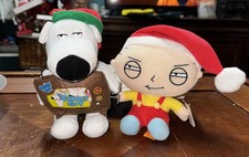 Family Guy Plush Lot Brian Dog Stewie Griffin Christmas 2008 New With Tags 7  