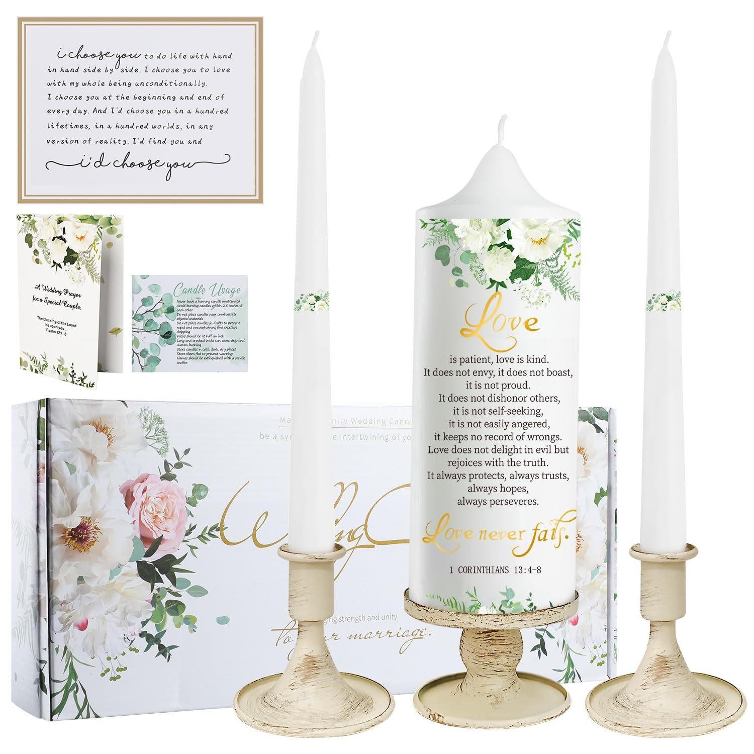 Unity Pillar Candles for Wedding Ceremony Set - 3 Wedding Ca