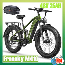 Freesky M410 Electric bike 48V 25Ah 26"Fat Tire Offroad E-Mountain Bike 95 Miles