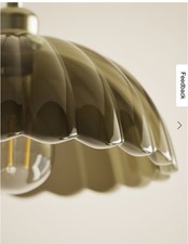 M&S Glass Petal Easy Fit Lamp Shade – Green – 22.5cm – New