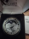 Alaska Mint 1oz .999 Silver Humpback Whale 24k Gold Relief Medallion OGP COA