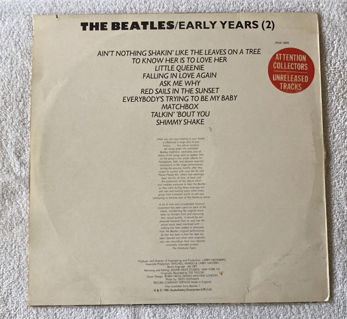 The Beatles - Early Years Vol. 1 & 2 - Vinyl LP's- Phoenix- PHX