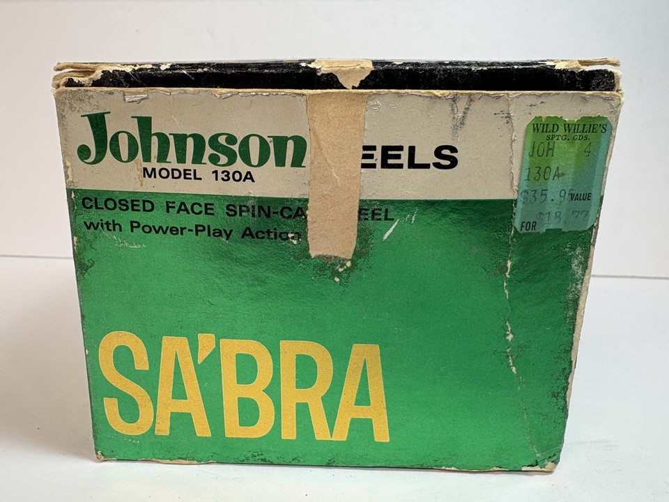Johnson Sabra Model 130-A Vintage Green Spincasting Fishing Reel, Made