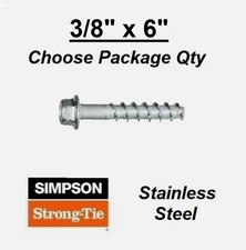 3/8" x 6" Stainless Steel THD37600H4SS Titen HD Heavy Duty Concrete Screw Anchor