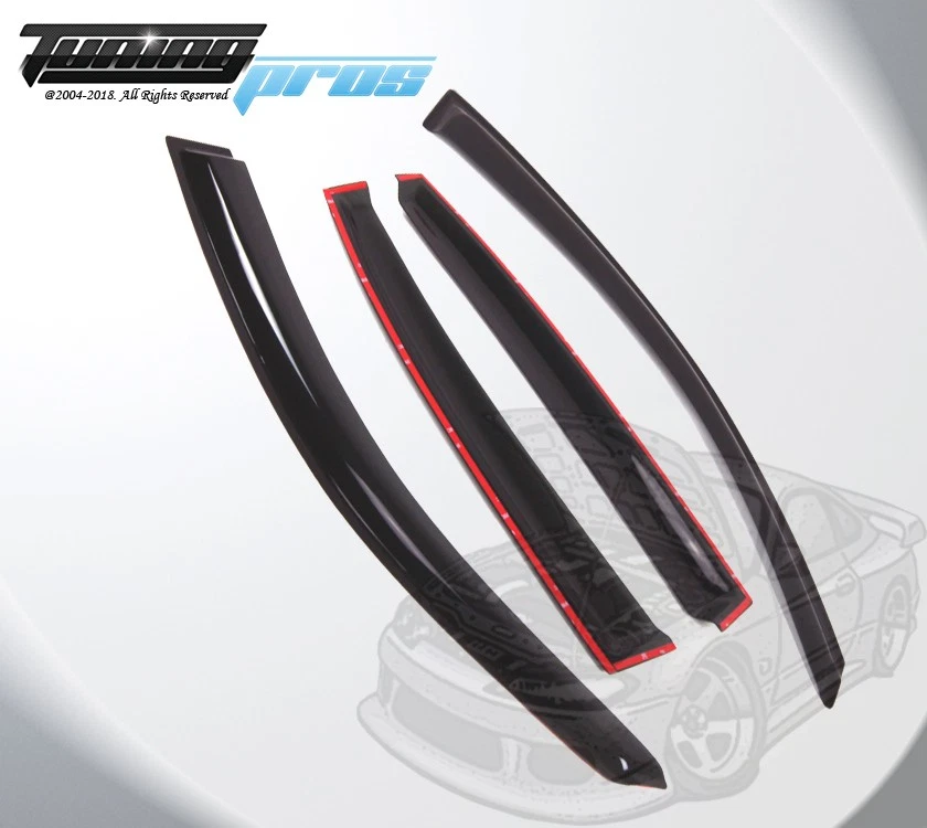 For BMW 325i 330i 335i 2006-2011 Smoke Window Rain Guards Visor 4pcs Set - Image 3 of 4