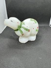 Fenton glass animal polar bear holly berries Christmas figurine painted