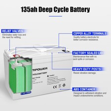 Atem Power 135Ah 12V AGM Deep Cycle Battery Portable 4WD Sealed Marine Solar SLA — image 4