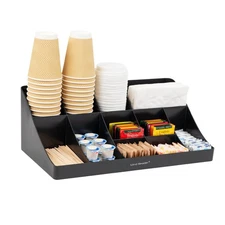 Mind Reader Cup and Condiment Station, Countertop Organizer,Black