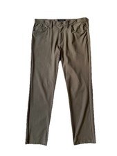 Banana Republic Mens Hybrid Slim Fit Polyester Performance Pant Olive 32x30 EUC