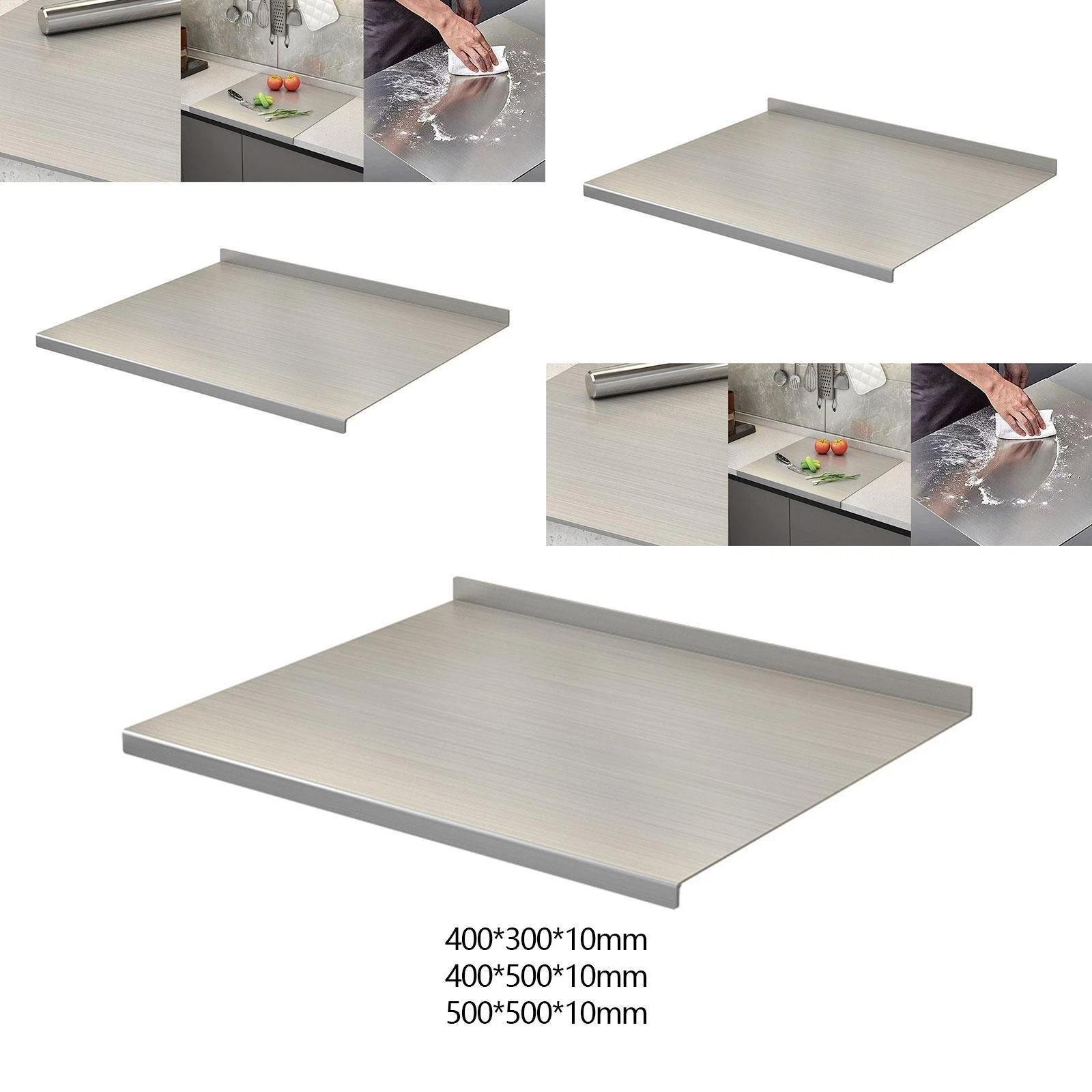 Stainless Steel Cutting Board Baking Board for Carving Meat Food Prep Home