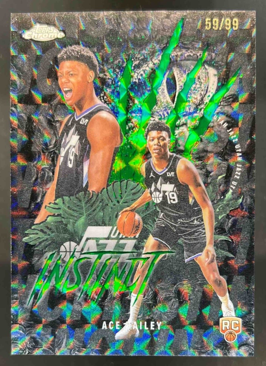 2025-26 Topps Chrome Ace Bailey Instinct RC Green Geometric Refractor #59/99