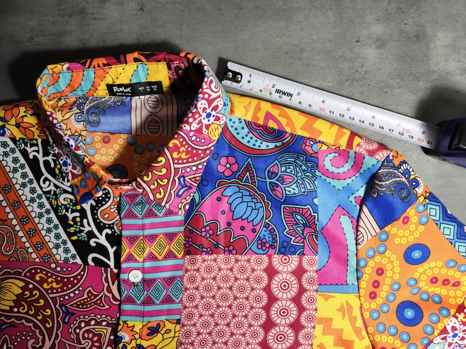 Romwe Multicolor Paisley Patchwork-Like Shirt for… - image 8