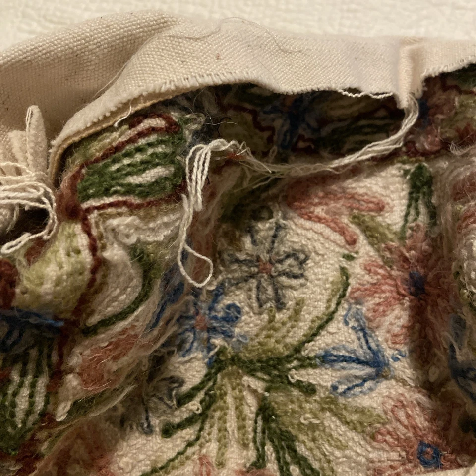 Vtg Hand Embroidery Cushion Cover Boho Floral 15”x15.5” Decorative Pillow Case - Image 4 of 4