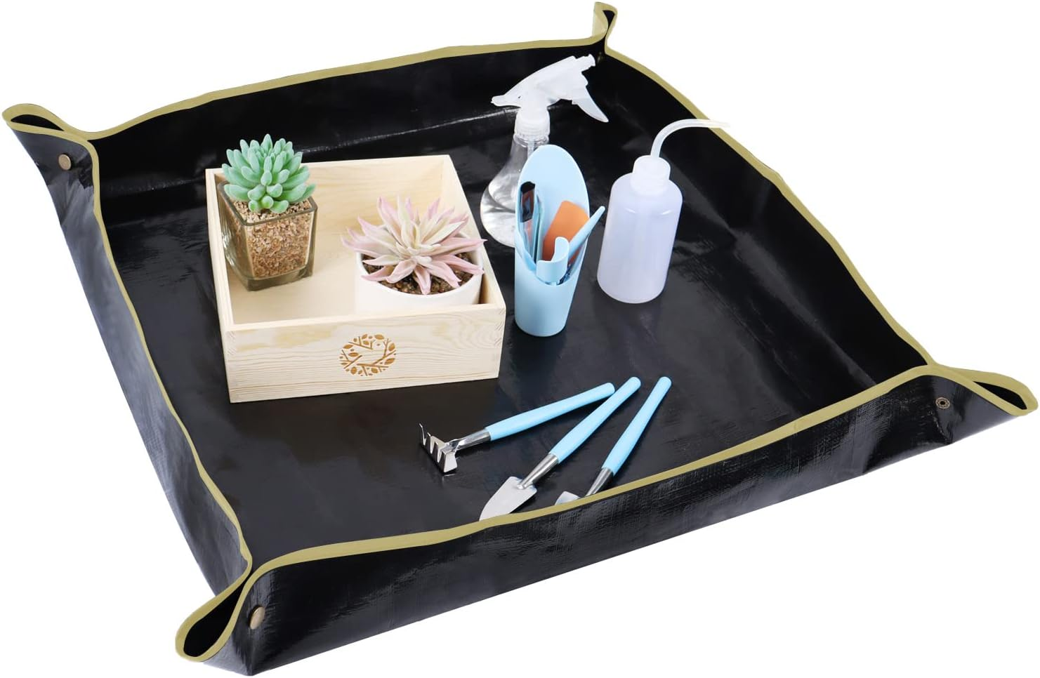 100 cm x 100 cm Plant Repotting Mat Waterproof Planting Operation Mat Black