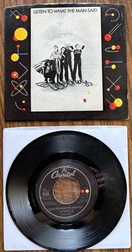 Paul McCartney & Wings Listen To What The Man Said Capitol 45rpmW/East Coast PS
