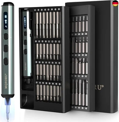 MQFORU Mini Elektro Schraubendreher Set, 72 in 1 Präzisions Elektrischer