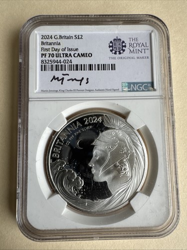2024 £2 GREAT BRITAIN 1OZ SILVER BRITANNIA PROOF NGC PF70 UCAM FDOI