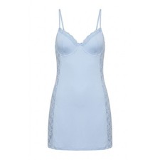 Blue Lace Babydoll Slip Dress Sz S Y2K Fairy Coquette Festival Concert Feminine