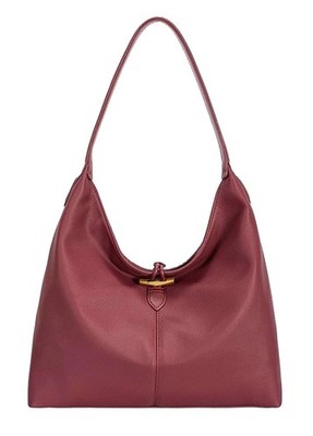 NEW David Jones Classic Burgundy Faux Leather Hobo Shoulder Tote Bag New w/ Tags