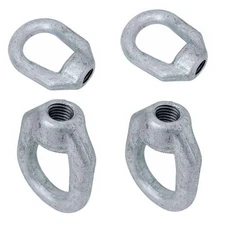 4 Pc 5/8" Eye Nut,3/4"-10 Tap,5200 lbs WLL Hot Dipped Galvanized for Lifting