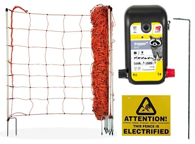 HOTLINE ELECTRIC FENCING ELECTRIC FENCE NET KIT 50m - 90cm Net & 12v Energiser Sheep Goats Lambs