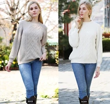 ComfyLuxe Solid Color Ribbed & Twist Knot Pullover Sweater