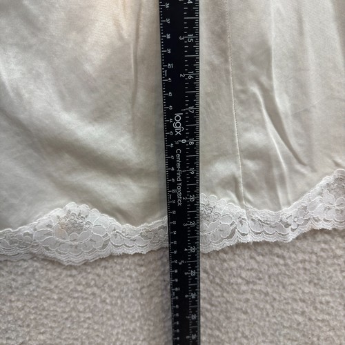Vintage Slip Skirt 18 20 Plus Size White Satin Lace Slit Edwardian Victorian - Picture 5 of 6