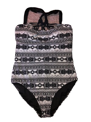 Ambrielle Curve Ambrielle Geo Linear One Piece Swimsuit large