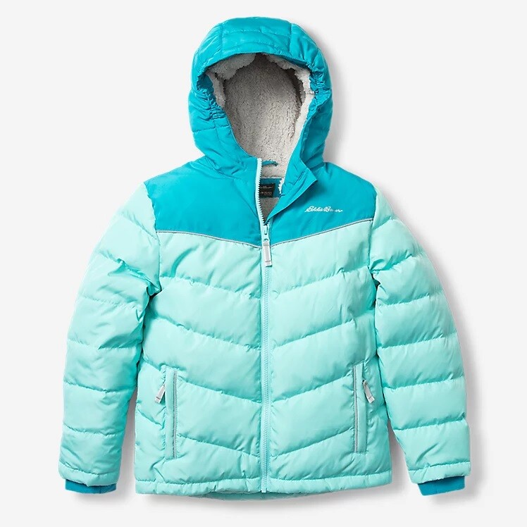 GIRLS EDDIE BAUER CLASSIC DOWN HOODED JACKET