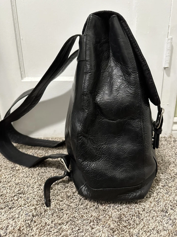 Vintage | Cuero Wilsons | Mochila de cuero negro | Foto 4 de 4