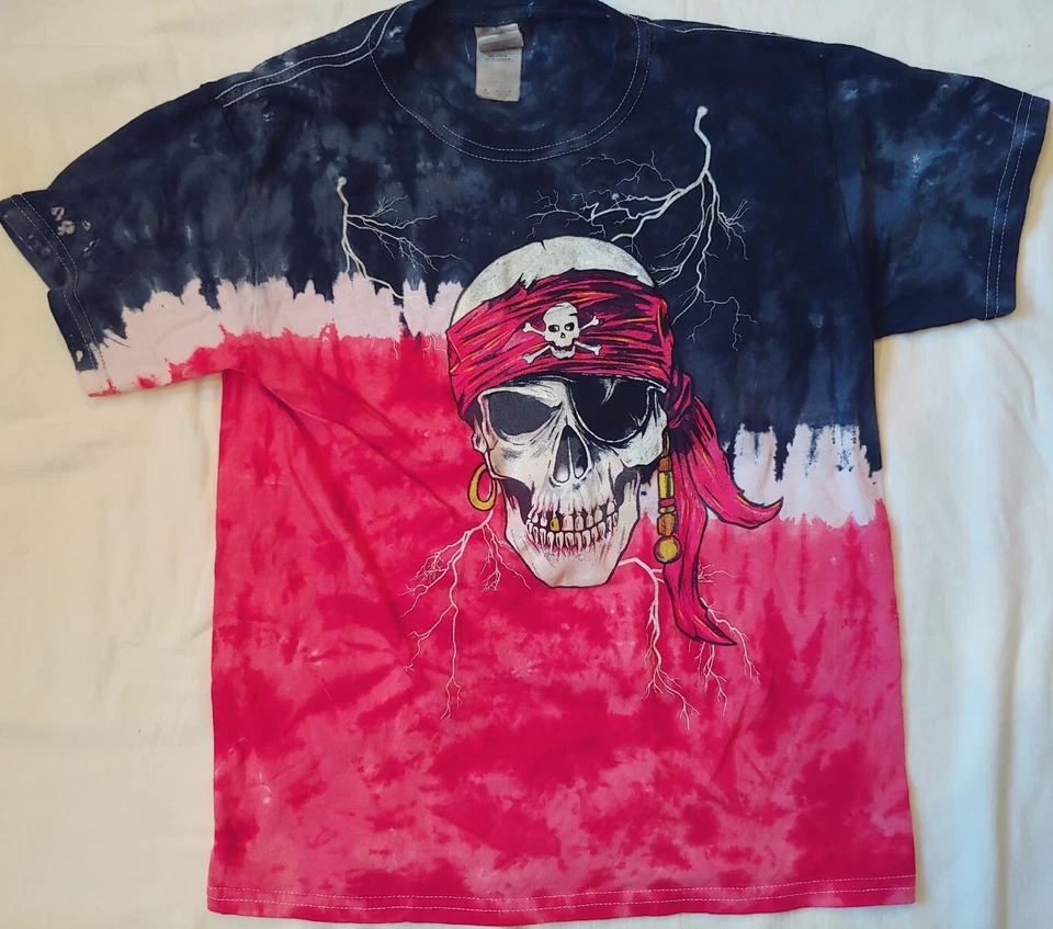 Camiseta Pirate Skull Brilla en la Oscuridad Juvenil Talla MEDIANA 100% Algodón Foto 2 de 4