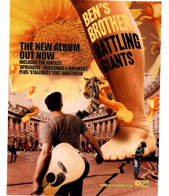 (WOR3) ZEITSCHRIFTENWERBUNG 12X9'' BEN'S BROTHER: BATTLING GIANTS ALBUM