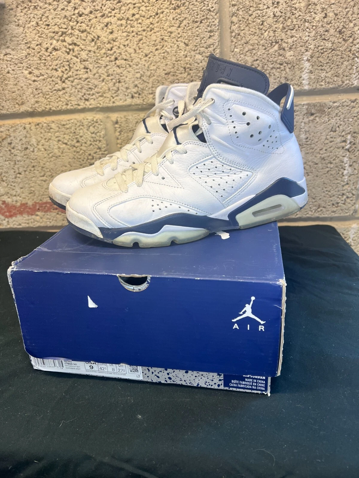 Taglia UK 8 EU 42 5 US 9 Jordan 6 Retro CT8529 141 Bianco Midnight Navy
