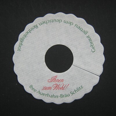 AUERHAHN PILSDECKCHEN Bierdeckel Coaster Beer Bier  Schlitz Deutschland  V1