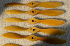 New Lot of 5 RC Airplane Wood Propellers Unmarked 8-8 NOS