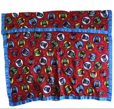 Vintage Thomas The Tank Train Engine Kids Red Blanket Throw Satin Trim 65x60.5  
