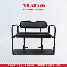 VPAHub Golf Cart Rear Flip Seat for Yamaha Drive 2 2017+ Models, Black Cushions