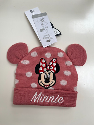 Disney Minnie Mouse Ohren gestrickte Baby Mütze - bis zu 3 Monate neu mit Etikett - perfektes Geschenk