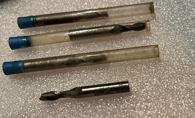 5/32'' 2 FLUTE HSS, S.E. 3/16'' SHANK, 3/8'' F/L,  USA, NEW, 4 PC LOT