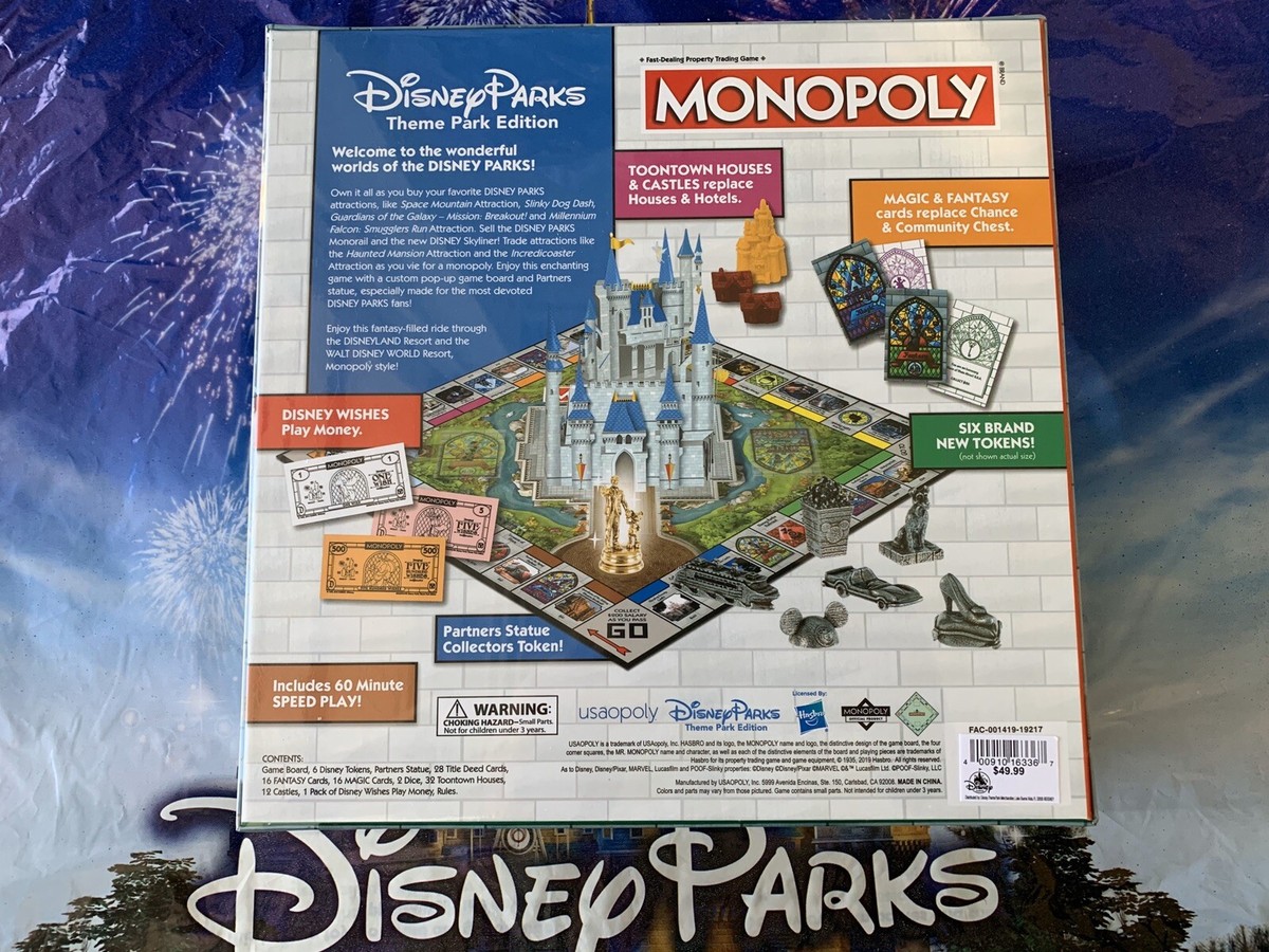 Disney Theme Park Edition Game - Disney Parks Monopoly