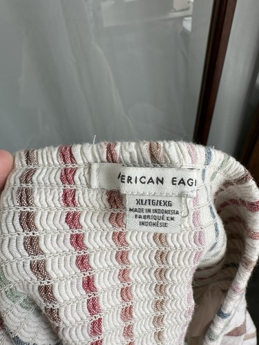 American Eagle Rainbow Striped Halter Neck BabyDoll Lined Mini Dress Women’s XL - Picture 6 of 10