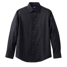 Boys Chaps Black Stretch Button Down Dress Shirt S 8 Husky Formal Church New