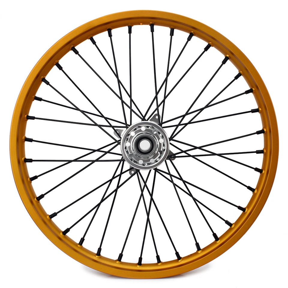 21"+19" Spoked Wheel Gold Rim Set For Honda CRF250R CRF450R 14-25 CRF250RX/450RX - Image 2 of 4