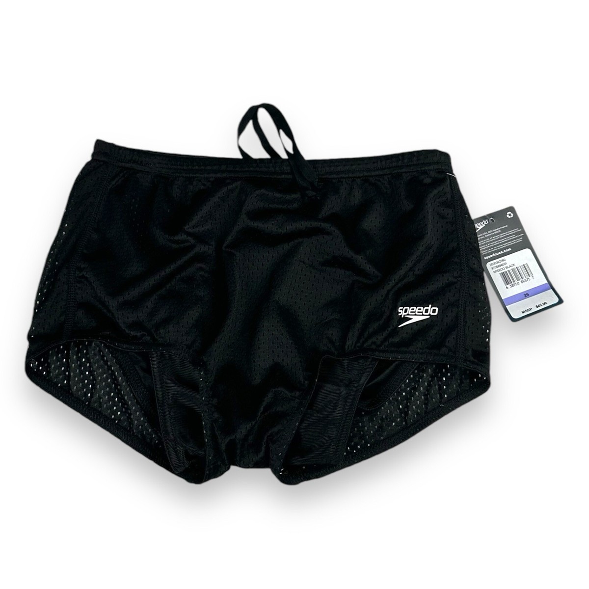 Speedo Men's Square Leg Poly Mesh Training Swimsuit Speedo Black
