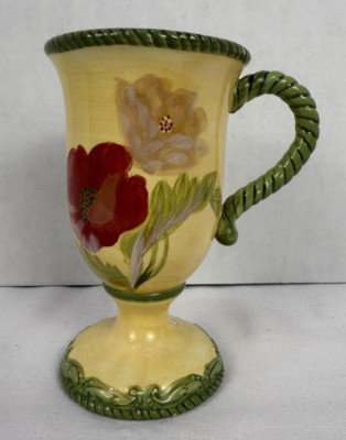 Raymond Waites Trieste Floral Pedestal Coffee Tea Mug Cup Flowers